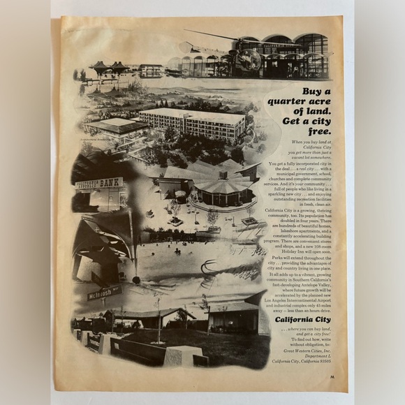 5/$20 California City Vintage Print ad, Look Magazine Florida, April 6, 1971 - Picture 1 of 1